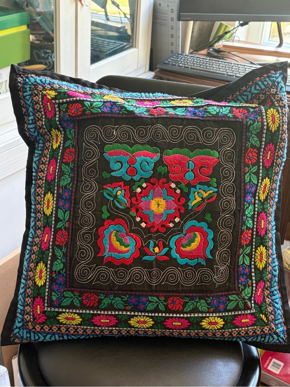 Handcrafted Chinese Embroidered Pillow Cover